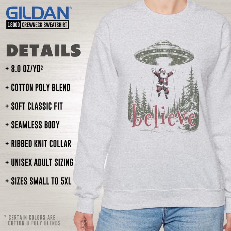 Santa Alien Abduction Unique Xmas Gift, Flying Saucer UFO Believer