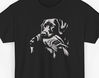 Vintage Style Duck Hunting Labrador Retriever Graphic Tee, Dog Lover Sportsman Gift