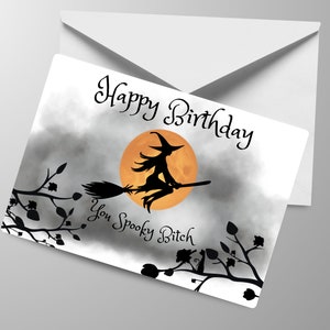 Halloween Birthday Card Digital Download Birthday Card - Etsy