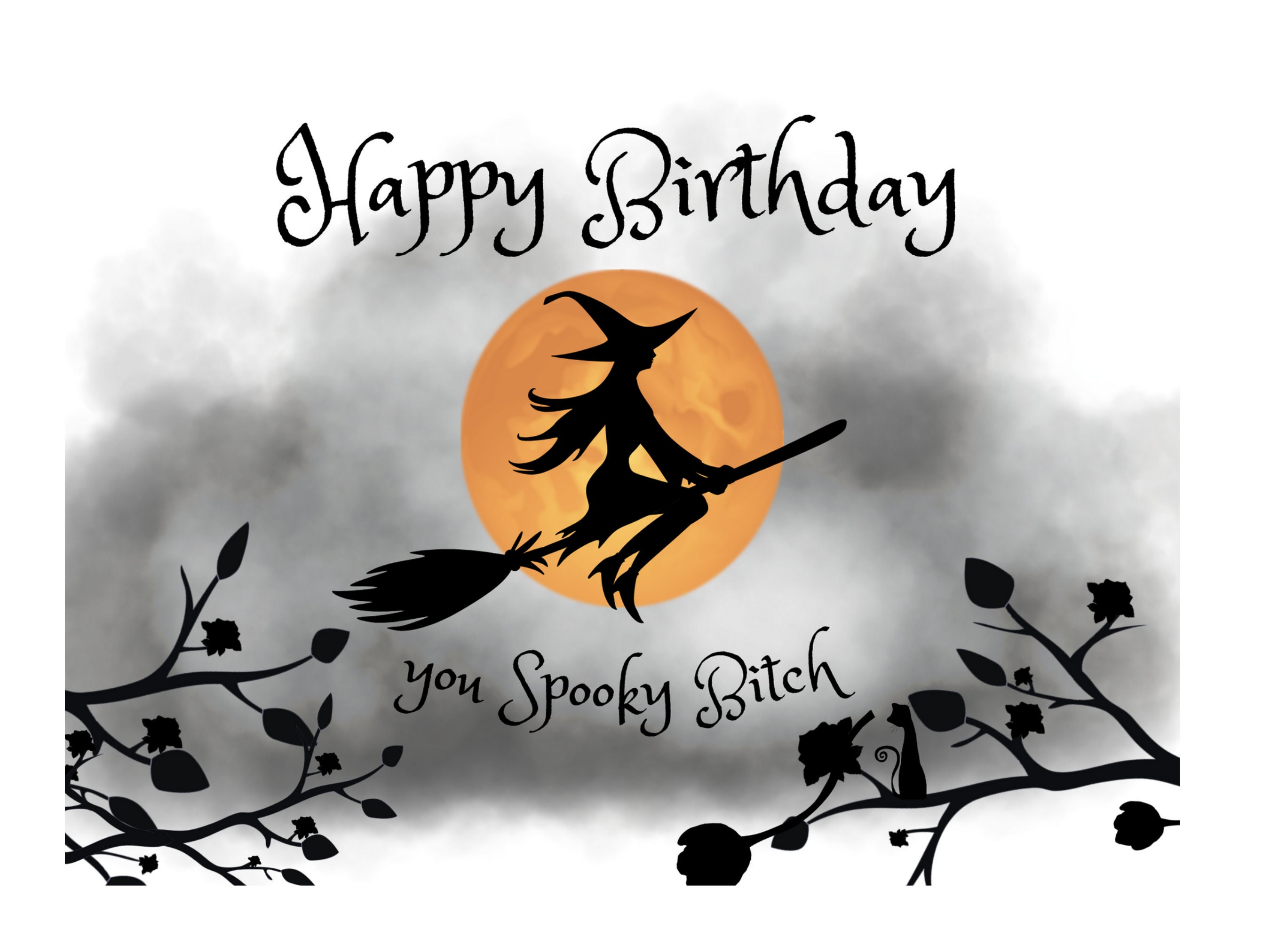 Halloween Birthday Card Digital Download Birthday Card Halloween Card ...
