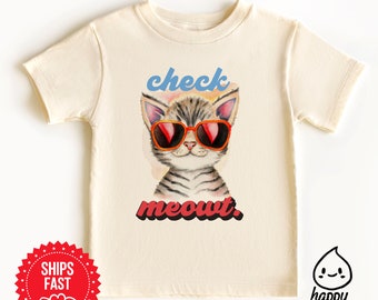 Compruebe la camiseta del niño maullido, camisa divertida de los niños del bebé del gato, ropa del bebé del amante de los gatos, bebé onesie®
