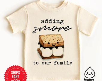 Adding smore love to our family, camping pregnancy announcement, baby announcement t-shirt, smore pregnancy announcement, camping t-shirt