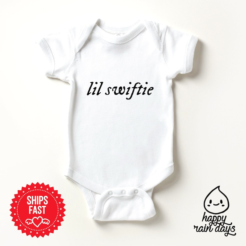 Lil swiftie onesie® baby gift taylor swift, swiftie new mom gift baby reveal, baby shower gift eras tour 2023 image 2