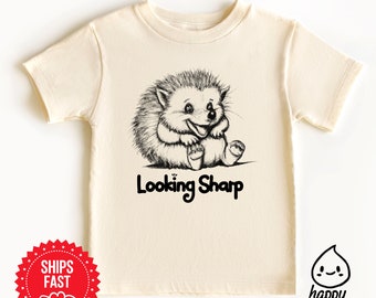 Lookin sharp kids tshirt, hedgehog kids shirt, baby pregnancy announcement gift, hello world kids shirt, coming home newborn, baby onesie®