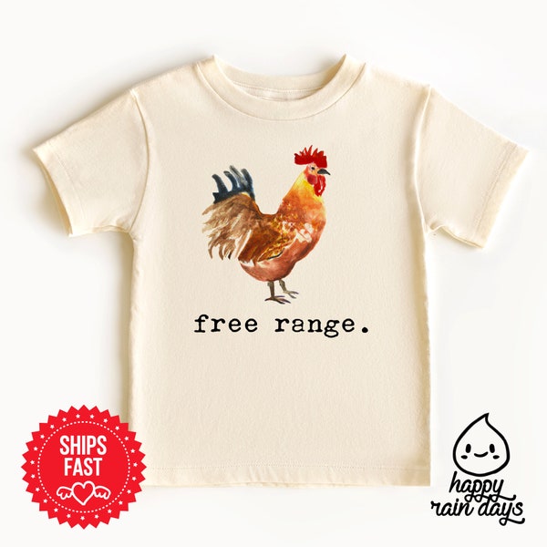 Free range t-shirt, cute chicken baby kids shirt, country styled t-shirt, farm baby outfit