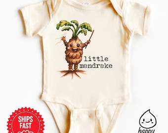 Little mandrake onesie®, mandrake baby bodysuit, magic baby bodysuit, gender neutral baby clothes, wizard baby shower gift, pregnancy reveal