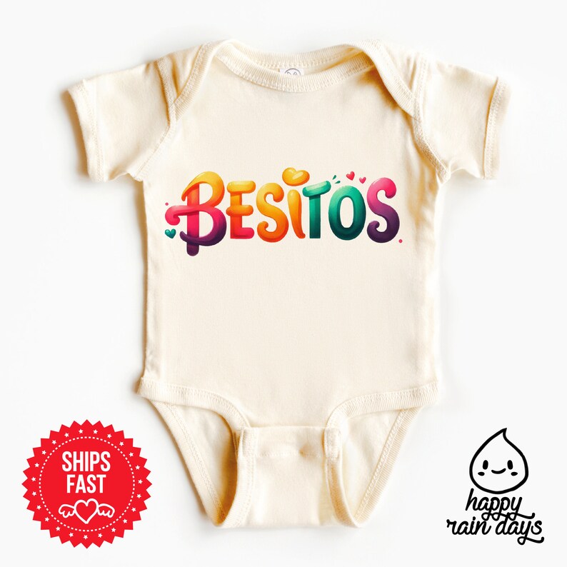 Besitos Spanish Baby Onesie® Cute Baby Reveal Natural Youth Onesie® Latino, Latina Birth