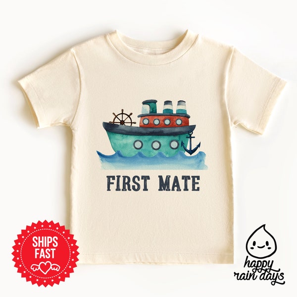 Erster Mate Kinder Tshirt, kleiner Kapitän Kleinkind Tshirt, nautisches Tshirt, Boot Tshirt, süßes Tshirt, Baby an Bord Kinder Shirt, Babypartygeschenk