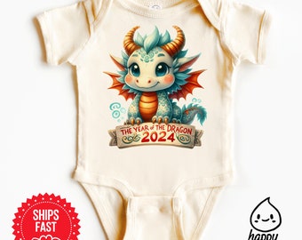 Dragon baby onesie® año nuevo chino bebé 2024 anuncio de bebé regalo baby shower regalo para ropa de recién nacido año nuevo lunar