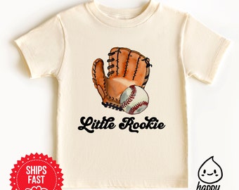 Camiseta de béisbol pequeño novato, camiseta de béisbol infantil para niños, camiseta deportiva, camiseta linda de bebé niño