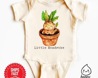 Little mandrake bodysuit, mandrake onesie®, wizard onesie®, magic baby onesie®, cute baby onesie®, funny baby gift, natural color bodysuit