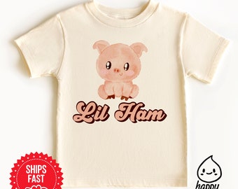 Little ham kids shirt, farm toddler tshirt, cute farm boy t-shirt, cute little pig t-shirt, animal toddler tshirt, little ham t-shirt