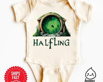 Halfling onesies® brand baby shirt, nerdy baby gifts, hobbit door, hobbit baby, halfling baby