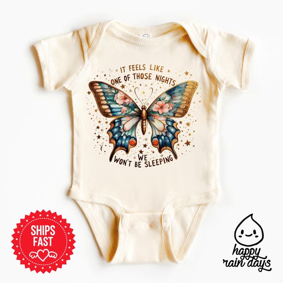 CREAM BODYSUIT WITH SHORT SLEEVES AND AN ILLUSTRATION OF A BUTTERFLY, NEWBORN CREAM BODYSUIT WITH SHORT SLEEVES AND AN ILLUSTRATION OF A BUTTERFLY, NEWBORN
