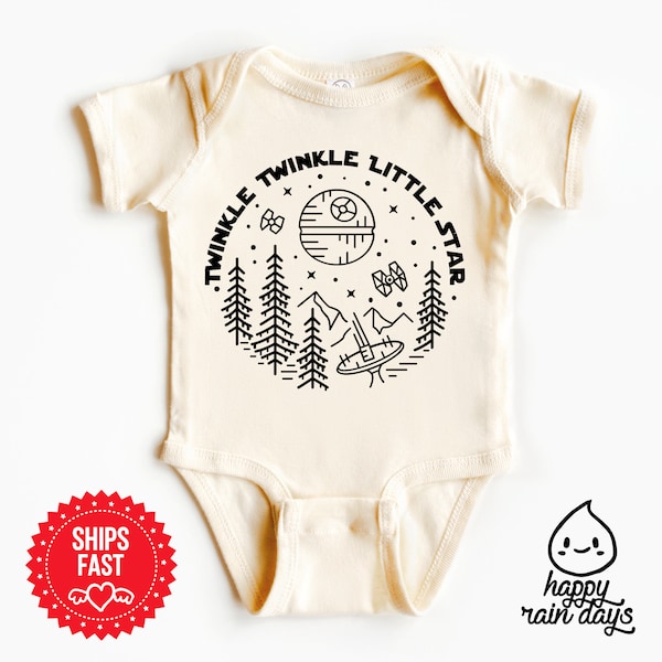 Twinkle twinkle little star baby bodysuit, death star onesie®, moon planet, bodysuit for baby vintage inspired star wars gift baby shower