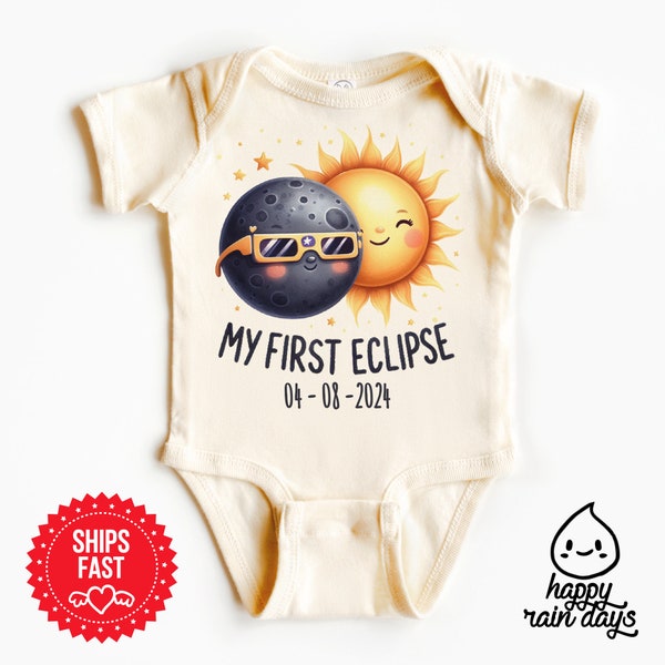 It's my first total eclipse baby onesie®, april 8, 2024 personalized city state baby infant onesie®