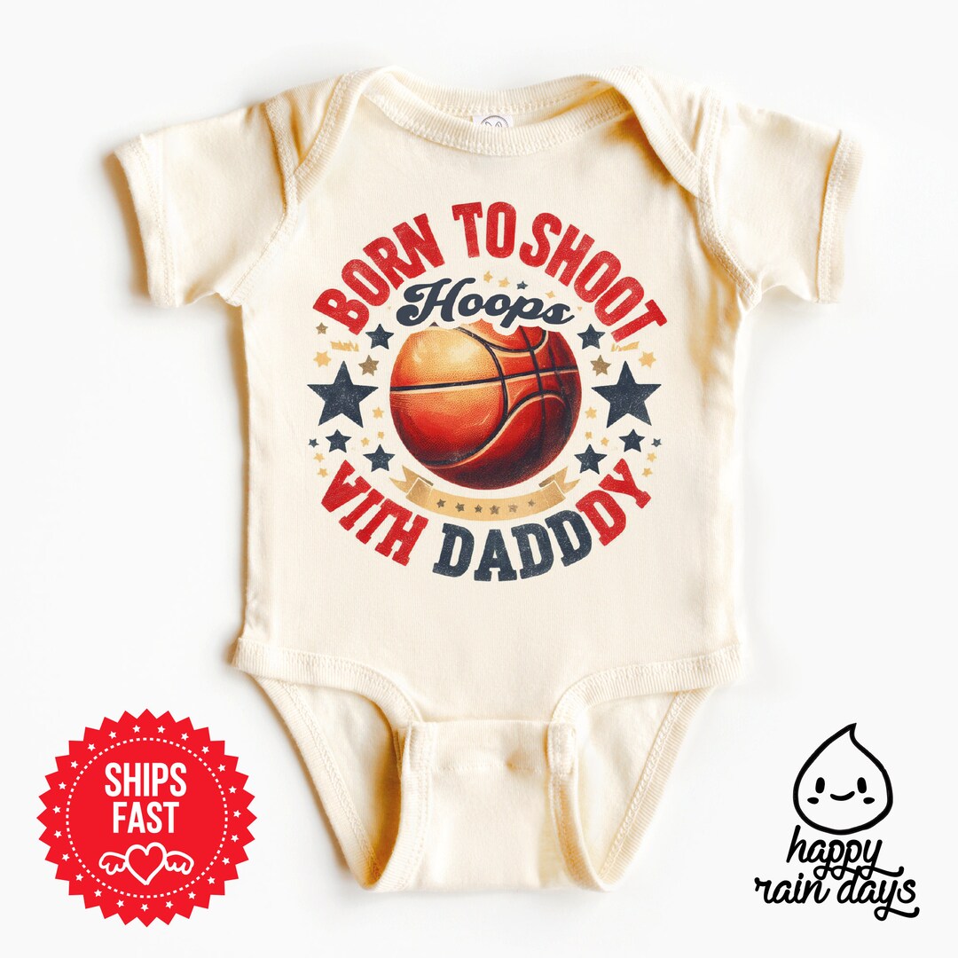 Born to Shoot Hoops Baby Onesie® Basketball Baby Bodysuit Basketball