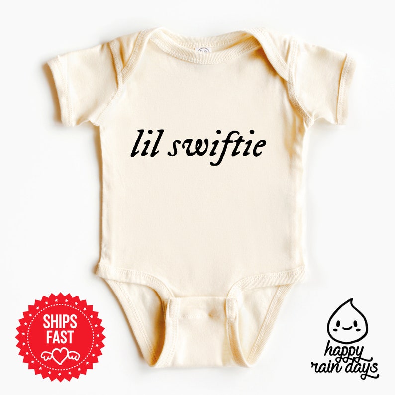 Lil swiftie onesie® baby gift taylor swift, swiftie new mom gift baby reveal, baby shower gift eras tour 2023 image 1