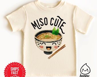 T-shirts mignons miso, cadeau bébé ramen, tenue bébé japonaise, vêtements bébé unisexe, chemise bébé kawaii, cadeau baby shower pour bébé