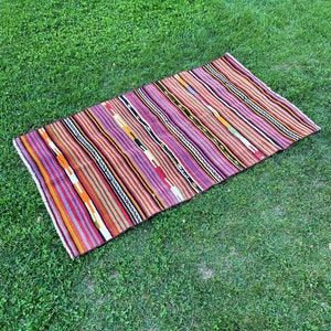 Turkish Kilim wool rug Vintage, Stripped Kilim Rug, Anatolian Kilim Rugs, Bohemian Turkish Rug, Turkish Rug 4 X 6, Wool Turkish Rugs