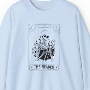 The Reader Tarot Card Sweatshirt, Book Tarot Card Sweater, Bookish Sweatshirt, Book Sweater, Reading Sweatshirt, Author Tarot Card, Writer