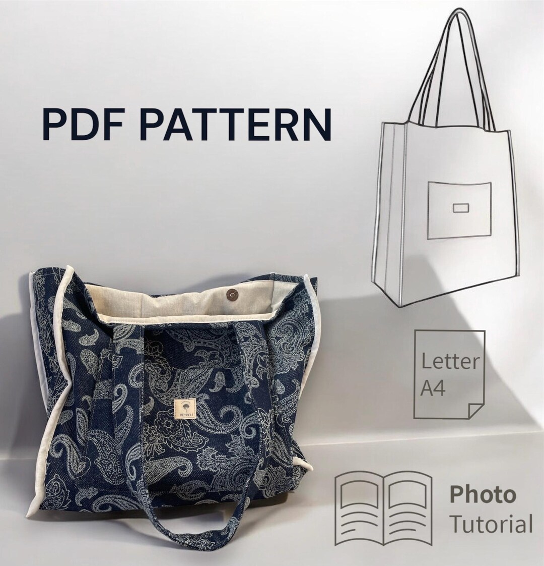 Tote Bag Sewing Pattern-digital PDF DIY Bag Pattern for Beginners - Etsy