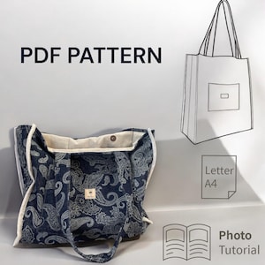 Tote Bag Sewing Pattern-Digital PDF DIY Bag Pattern For Beginners