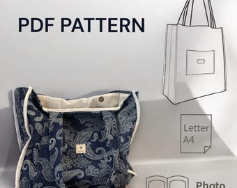 Tote Bag Sewing Pattern-Digital PDF DIY Bag Pattern For Beginners