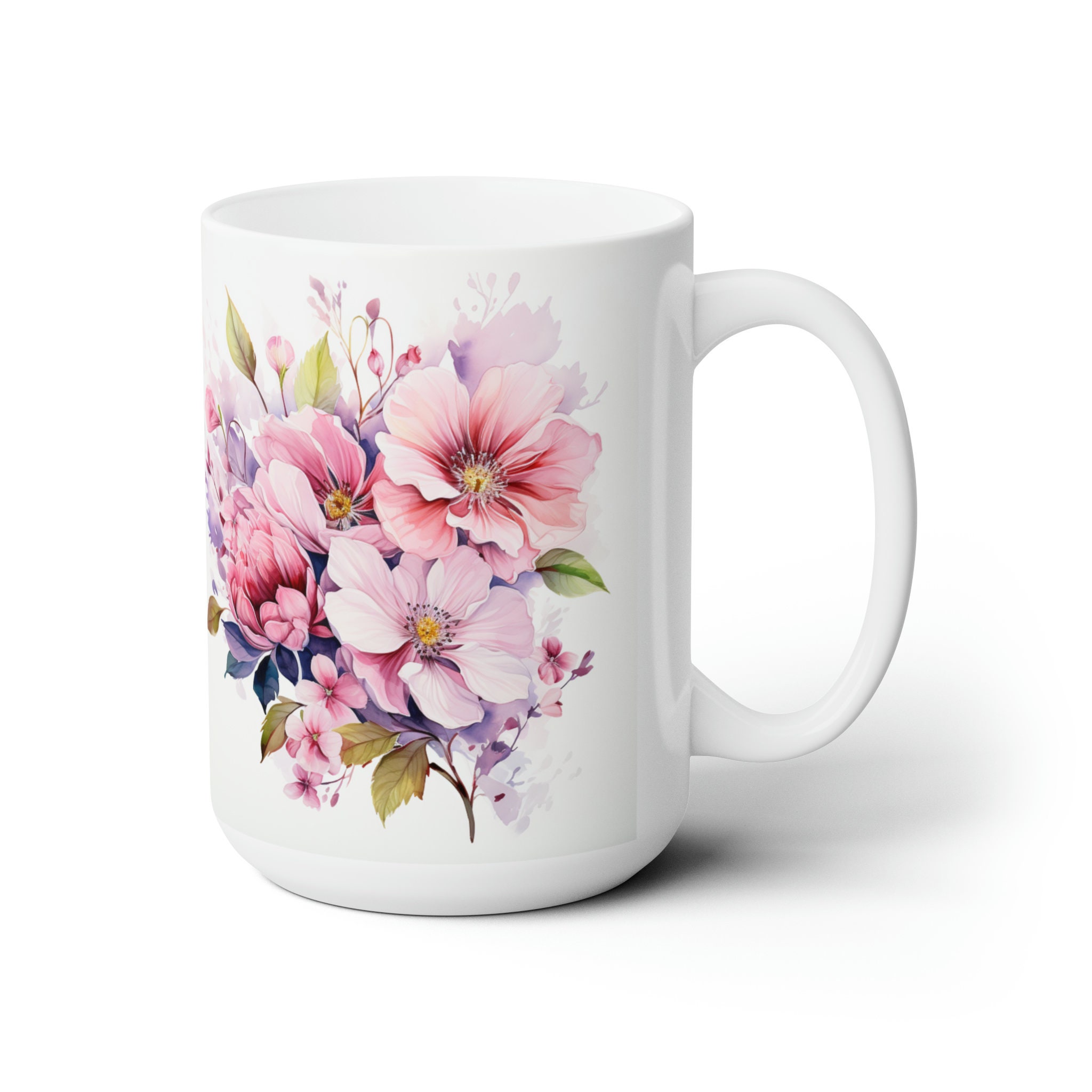 Flower Floral Ceramic Mug 15oz Popular Best Seller Mugs Best Selling ...