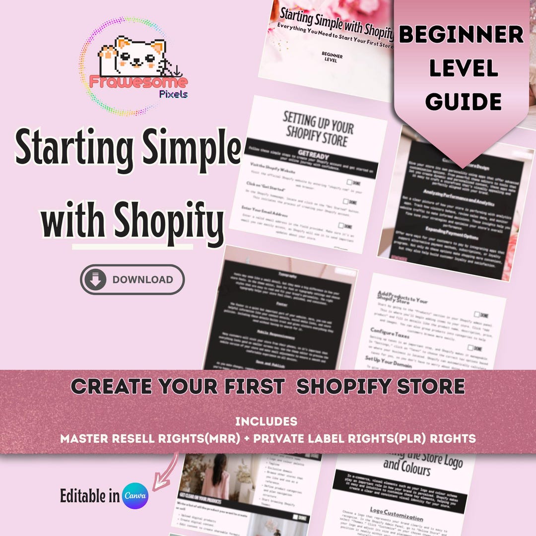Shopify Store Launch Guide | MRR + PLR Rights (digital Download) - Etsy