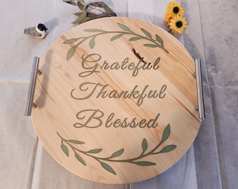 Wooden Charcuterie Tray Serving Tray with Handles