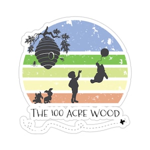 Classic Winnie the Pooh Hundred Acre Wood Sunset Sticker (bright)