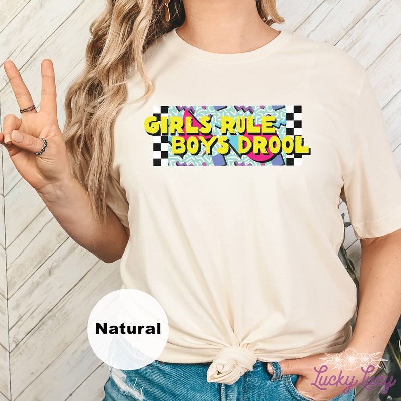Drool Letters Girls Rule, Boys Drool 90s Style Shirt / Women's Tee / 90s T-shirt - Etsy