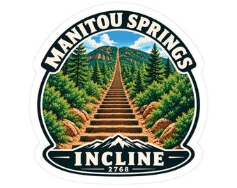 Manitou Springs Incline Sticker | Mountain Trail Kiss-Cut Vinyl