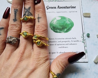 Green Aventurine Ring | Custom Sized - Vintage 1990s Uncirculated Green Aventurine