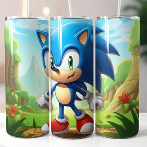 Sonic Tumbler Wrap PNG, Sonic the Hedgehog Tumbler Straight Skinny Wrap PNG, Sublimation Design PNG, Instant Download, 12oz and 20 oz