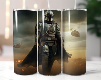Mandalorian Tumbler Wrap Sublimation Desing PNG, Mandalarion Tumbler Wrap PNG,