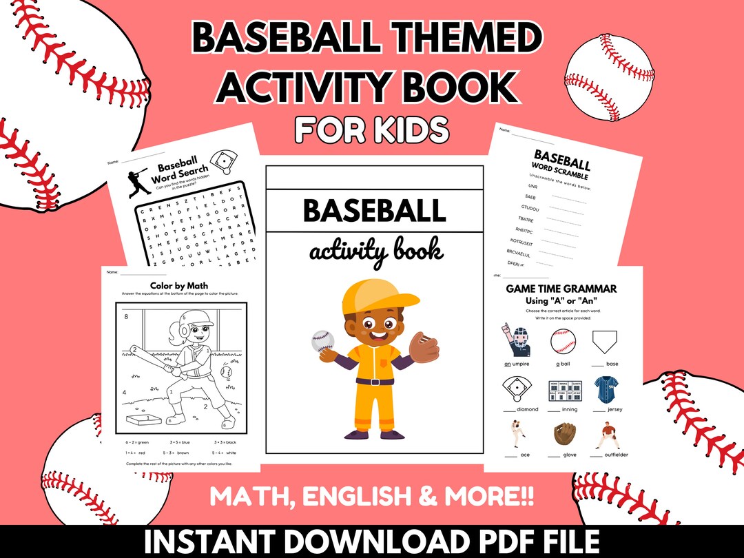 Printable Baseball Activity Book Sports Themed Educational - Etsy