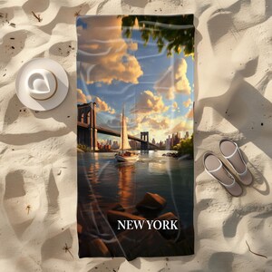 Beach Towel, Bath Towel, New York, USA, Pool Towel, Beach Gifts, Travel Souvenir, Summer gifts, Housewarming, Gifts For Travelers, Unique,