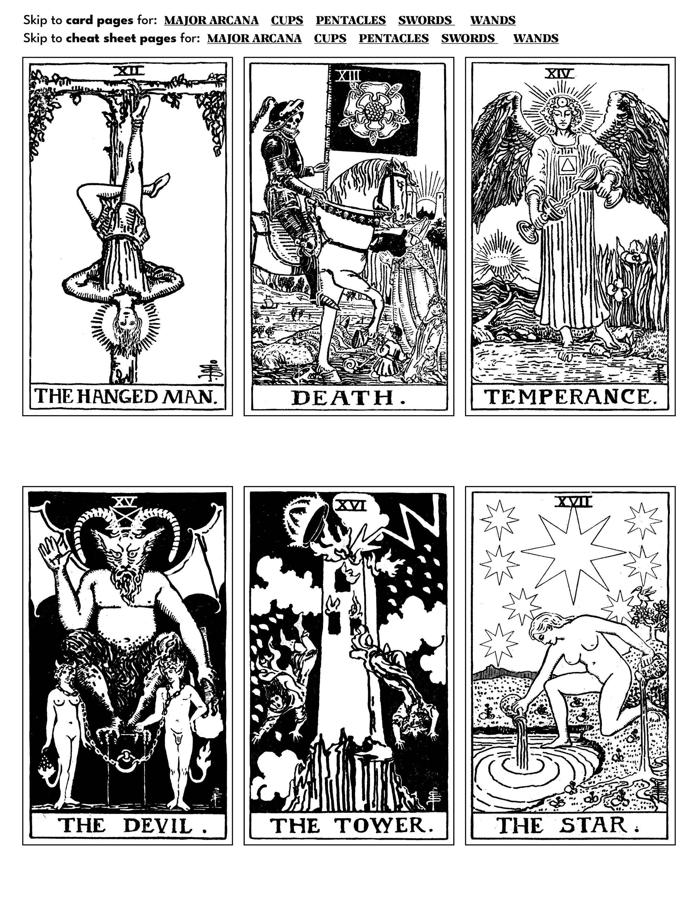 Printable Rider Waite Tarot Deck Color Your Own Tarot Cards ...