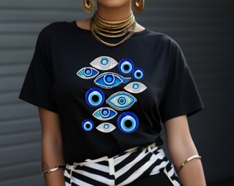 Evil Eye Unisex t-shirt Hamza Shirt Evil Eye Pattern Witchy Vintage Evil Eye Protection Mystical Eye Shirt