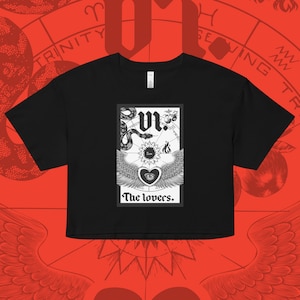 Tarot de los Enamorados, Top Corto, Cartas de los Enamorados, Tarot Indie, Tarot de los Enamorados, Top Único, Tarot Vintage, Cosas de Brujería, Tarot de la Serpiente y el Mal de Ojo