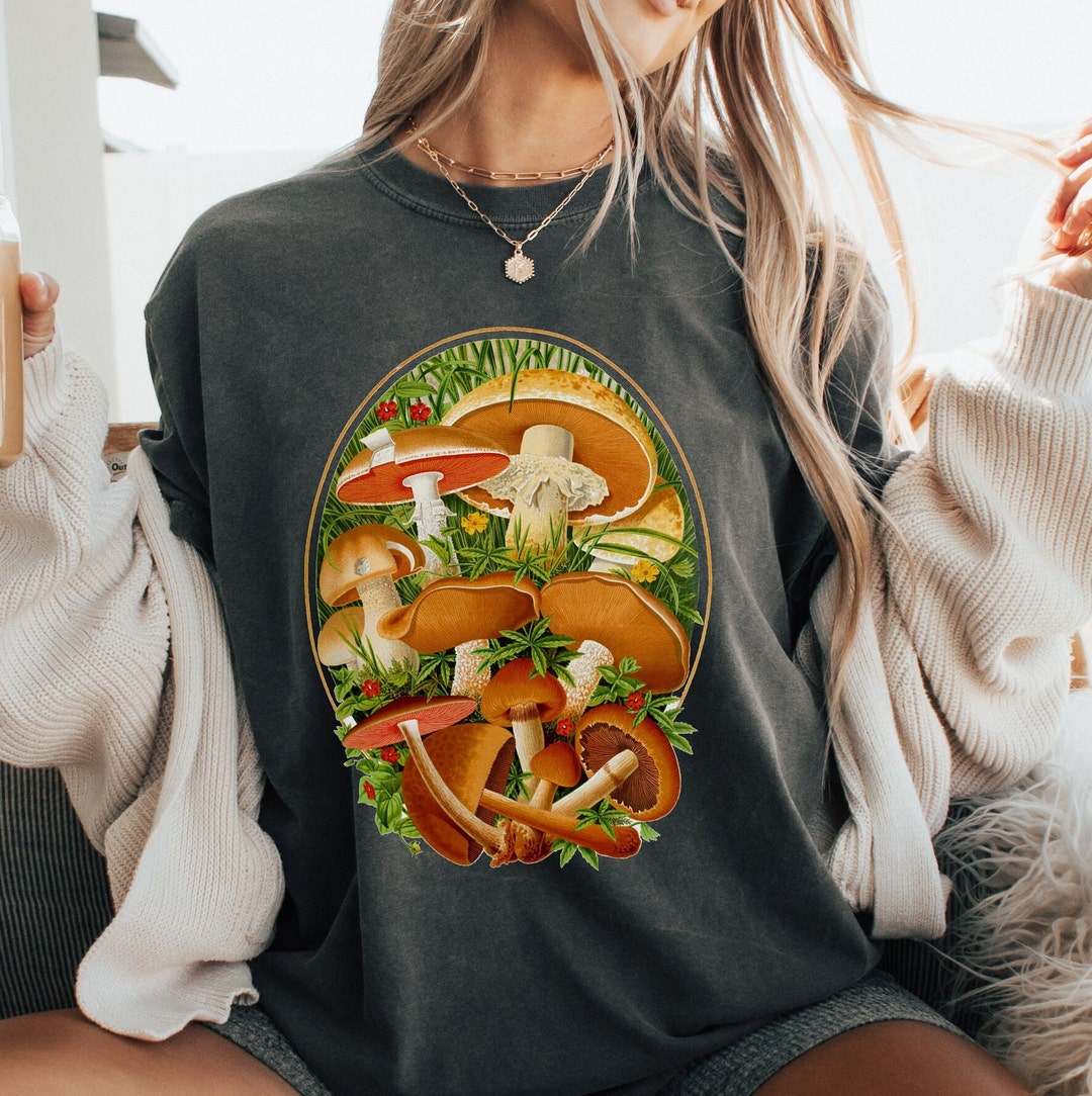 Vintage Mushroom Shirt Mycology Shirt Cottagecore Shirt Bohemian Shirt