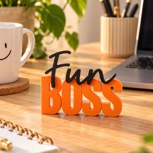 Personalized Coworker Gift | 3D Desk Sign with Custom Text | Farewell Office Team Gift Fun Boss
