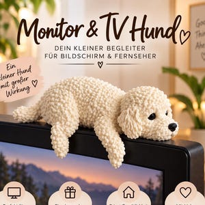 Poodle Monitor Buddy | 3D Desk Decor for Monitor, Laptop or TV image 1