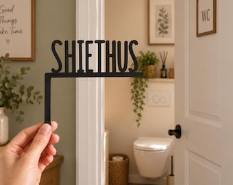 Guest WC Door Frame Sign | Modern 3D Printed Toilet Sign | Bathroom Decor