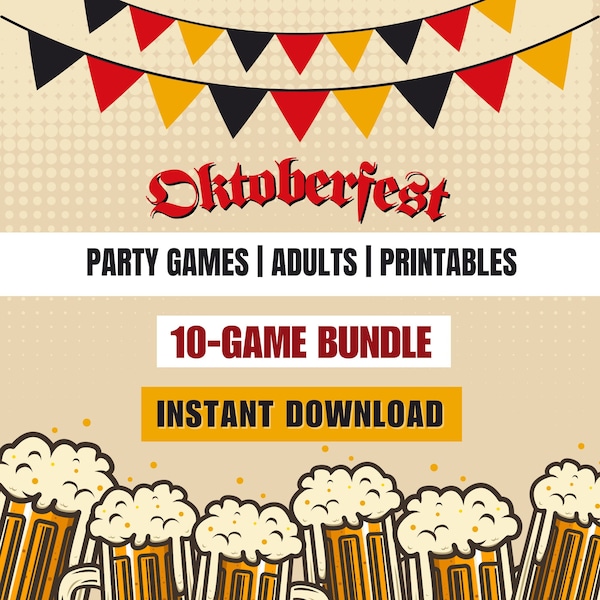 Oktoberfest Game, Printable Oktoberfest Game, Beer Festival Game, Octoberfest Party Game, Adult Party Games, Instant Download