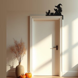 Halloween Door Decor Reading Witch with Books | Black Spooky Decoration (20x20cm) image 6