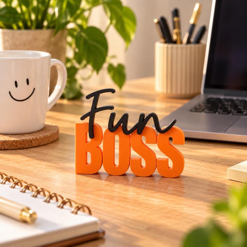 Personalized Coworker Gift | 3D Desk Sign with Custom Text | Farewell Office Team Gift Fun Boss