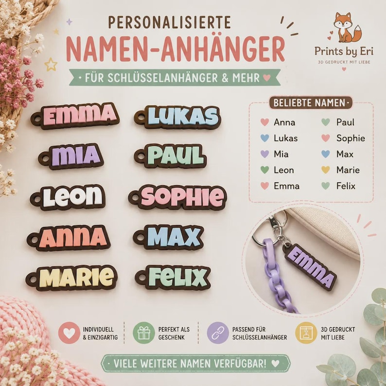 Name Plate Keychain | Personalizable | 3D Print | Gift image 1